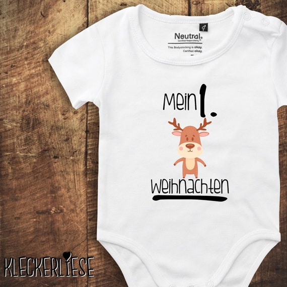 kleckerliese Babybody Body "Mein 1. Weihnachten" Fair Wear, Bio, Organic Baby Jungen Mädchen
