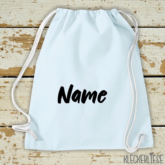 Kleckerliese Gymsack "Wunschname Name Wunschtext" Rucksack Bag Stoffbeutel Turnbeutel Tragetasche