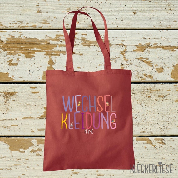 Cloth bag "change of clothes" with desired name Jute Bag Pouch Bag Daycare School Change of things Clothes Kleckerliese