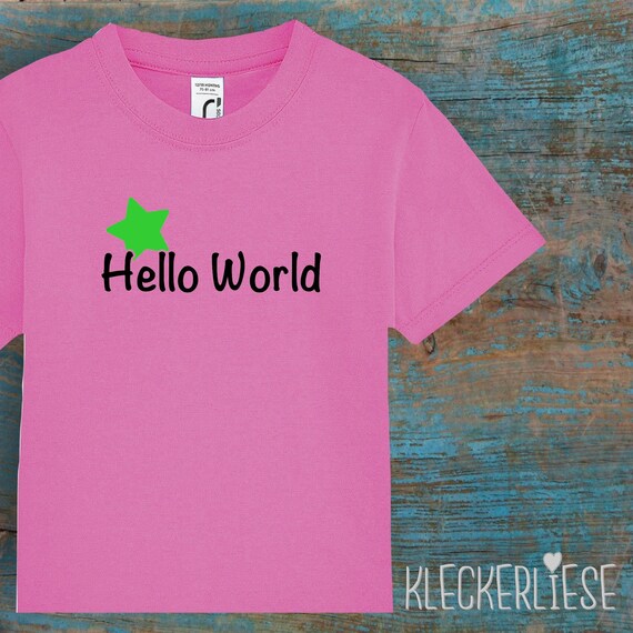 Kinder Baby Shirt Kleinkind "Hello World Stern" T-Shirt Jungen Mädchen