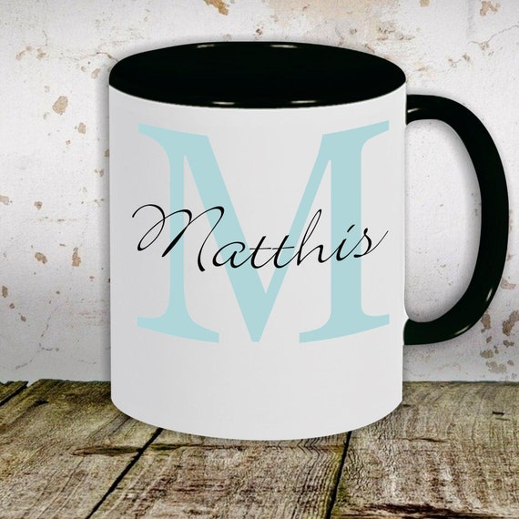 kleckerliese Kindertasse Teetasse Tasse Motiv "Wunschnamen und initialen" mit Wunschnamen Milch Kakao Kaffeetasse
