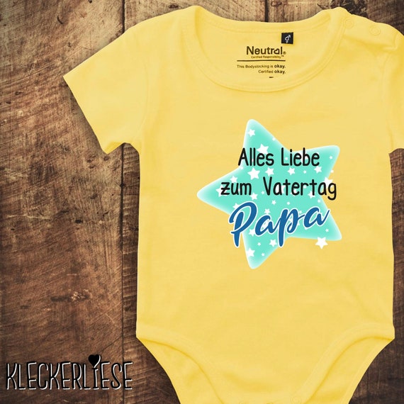 kleckerliese baby bodysuit "Happy Father's Day Dad" fair wear for boys and girls