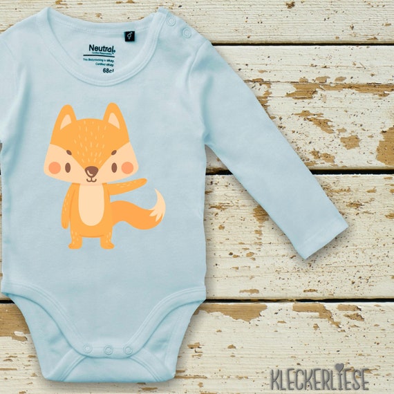 Langarm Body Babybody "Tiermotiv Fuchs" Fair Wear Bio Organic