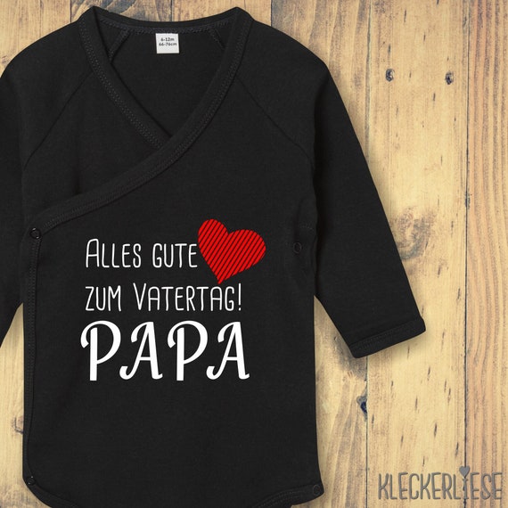 Langarm Wickel Baby Body "Alles Gute zum Vatertag Papa" Babybody Strampler