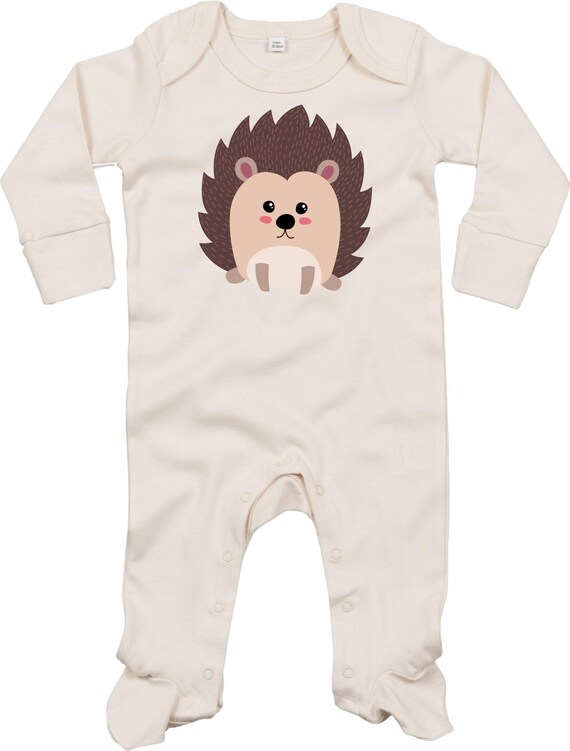 Kleckerliese Baby Schlafanzug Strampler "Igel" Sleepsuit Langarm Jungen Mädchen Einteiler