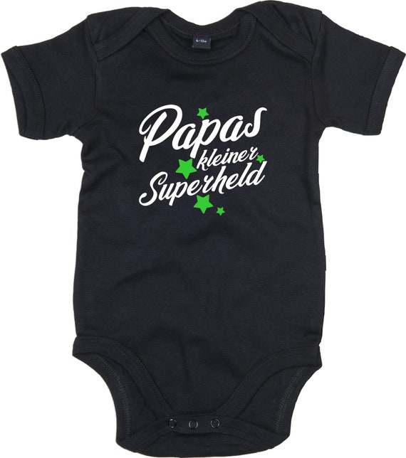 kleckerliese Baby Body "Papas kleiner Superheld" Babybody Strampler Jungen Mädchen Kurzarm