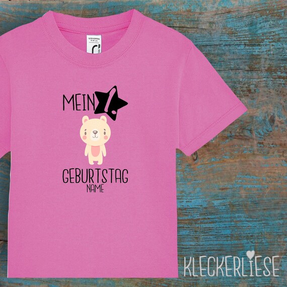 Kinder Baby Shirt mit Wunschname Kleinkind "Mein 1. Geburtstag Eisbär mit Wunschname" T-Shirt Jungen Mädchen