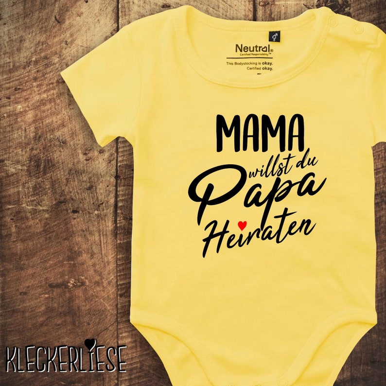 Babybody Body Mama willst du Papa Heiraten Fair Wear DustyYellow