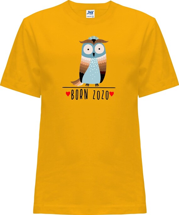 Kleckerliese Baby Kinder T-Shirt "Born 2020 Tiermotiv Eule" Kurzarm Sprüche Jungen Mädchen Shirt Nicki mit Aufdruck Motiv