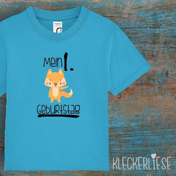 Kinder Baby Shirt Kleinkind "Mein 1. Geburtstag Fuchs" T-Shirt Jungen Mädchen