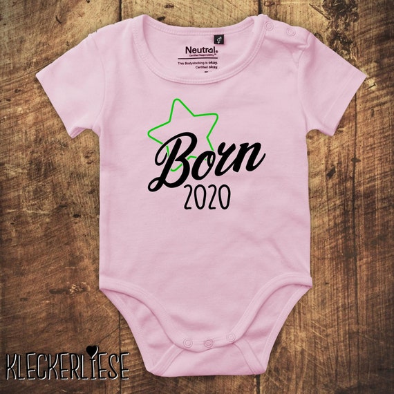 kleckerliese Babybody Body "Born 2020 2021 2022 " Fair Wear