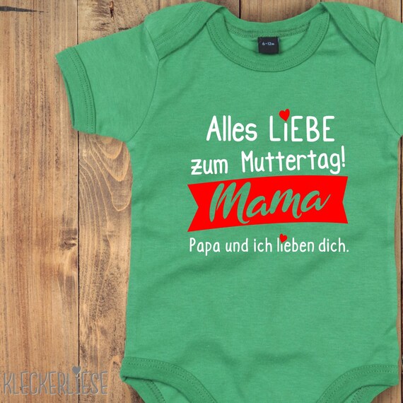 Baby Body Muttertag "Alles Liebe zum Muttertag Mama Papa und ich lieben dich" Babybody Strampler Jungen Mädchen Kurzarm