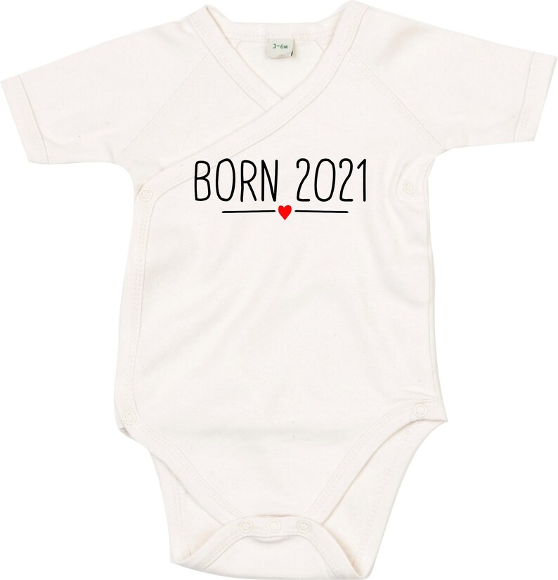 Kleckerliese Wrap Baby Bodysuit born 2023 2024 2025 Heart Desired Year Baby Body Romper Wrap