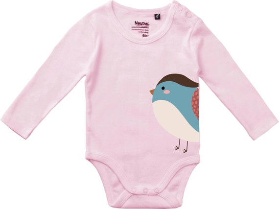 kleckerliese Langarm Babybody "Vogel" Baby Body Jungen Mädchen Longsleeve Fair Wear