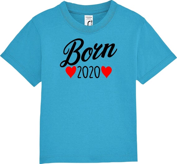 kleckerliese Kinder Baby Shirt Kleinkind  "Born 2020" Jungen Mädchen T-Shirt
