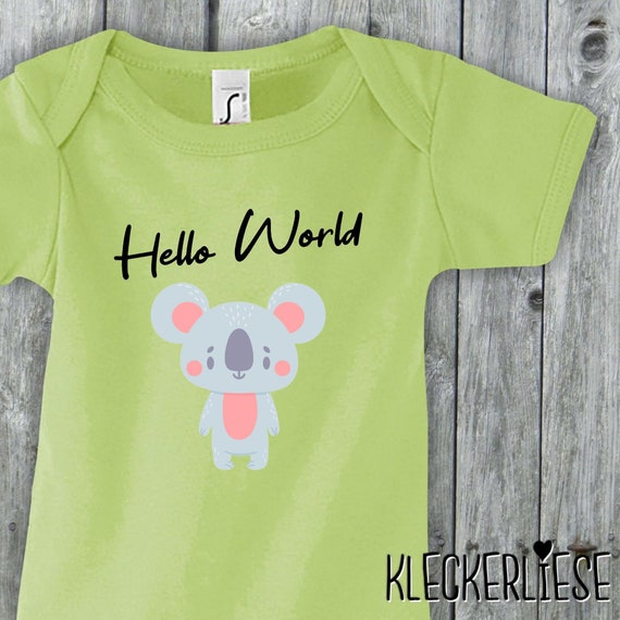 Baby Body "Hello World Koala" Babybody Strampler Jungen Mädchen