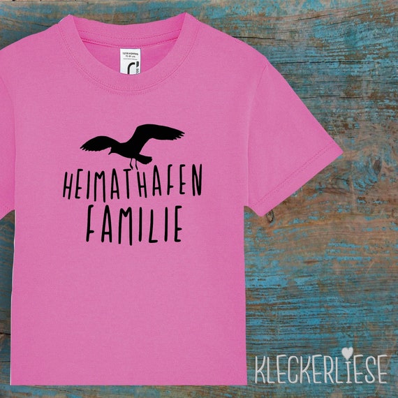 Kinder Baby Shirt Kleinkind "Heimathafen Familie Möwe" T-Shirt Jungen Mädchen