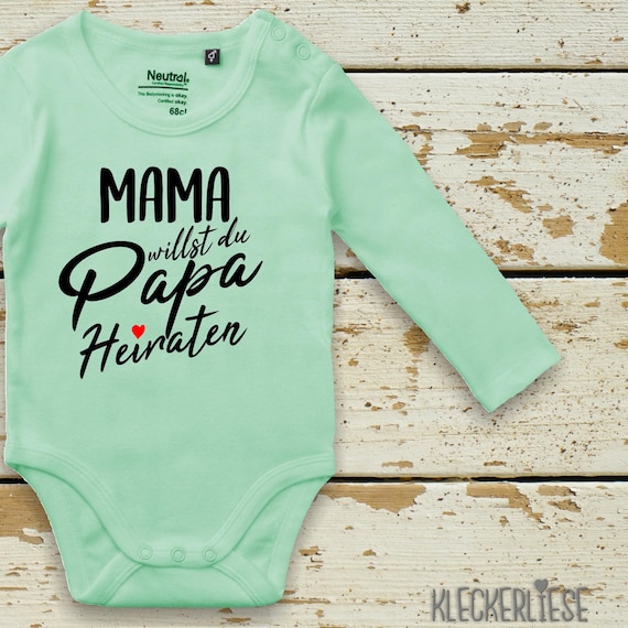 Long-sleeved baby bodysuit "Mom, do you want to marry Dad?" Fair wear