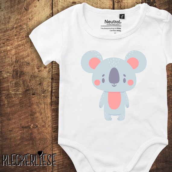 kleckerliese Babybody Body "Tiermotiv Koala" Fair Wear, Bio, Organic Baby Jungen Mädchen