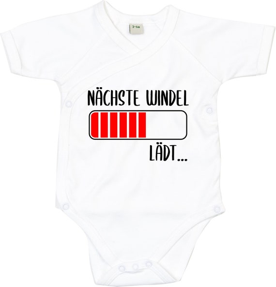 Wickel Baby Body "nächste Windel lädt" Babybody Strampler