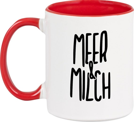 kleckerliese Kindertasse Teetasse Tasse Motiv "MEER & MILCH" Milch Kakao Kaffeetasse