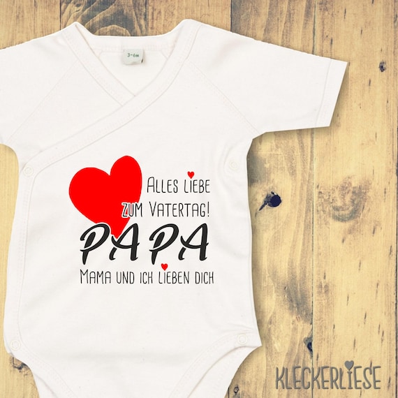 kleckerliese wrap bodysuit Father's Day "Happy Father's Day Dad Mom and I love you" baby bodysuit romper wrap bodysuit short sleeve baby bodysuit