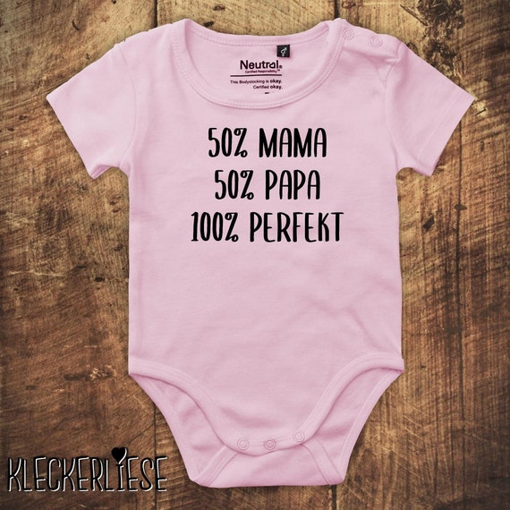 Babybody Body "50 Prozent Mama 50 Prozent Papa 100Prozent perfekt" Fair Wear