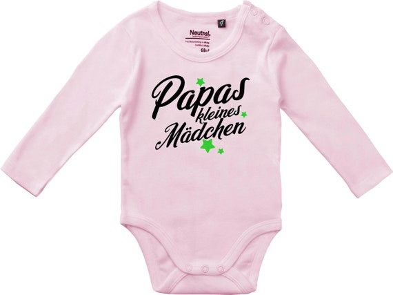 kleckerliese Langarm Babybody "Papas kleines Mädchen" Baby Body Jungen Mädchen Longsleeve Fair Wear