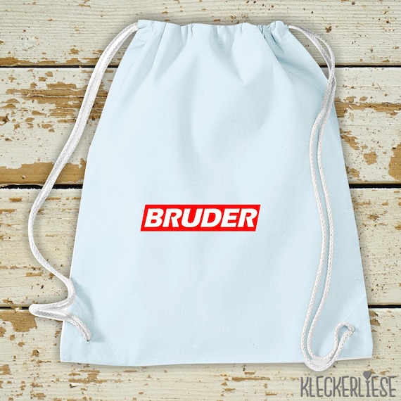 Kleckerliese Gymsack "BRUDER" Rucksack Bag Stoffbeutel Turnbeutel Tragetasche