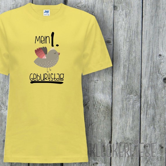 Kinder T-Shirt "Mein 1. Geburtstag Vogel" Shirt Jungen Mädchen Baby Kind