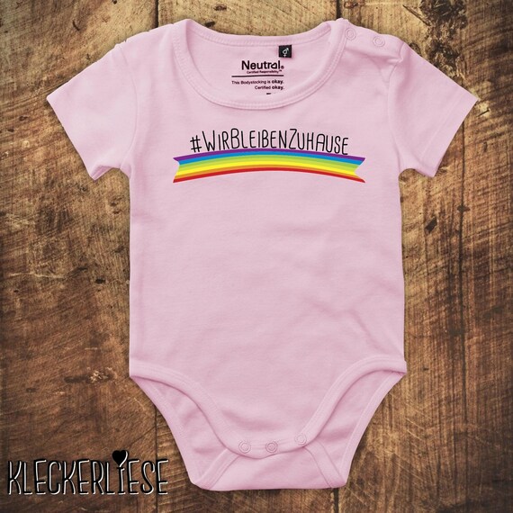 kleckerliese Babybody Body "Wir Bleiben Zuhause #wirbleibenzuhause" Fair Wear