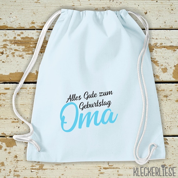 Kleckerliese Gymsack "Alles Gute OMA" Rucksack Bag Stoffbeutel Turnbeutel Tragetasche