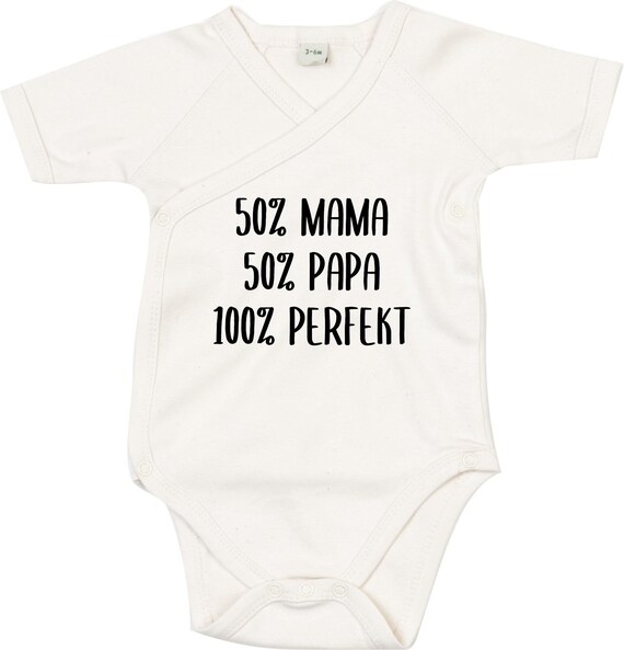 Wickel Baby Body "50 Prozent Mama 50 Prozent Papa 100 Prozent perfekt" Babybody Strampler