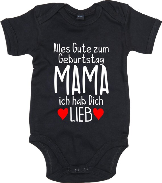 kleckerliese Baby Body "Alles Gute MAMA ich hab Dich Lieb" Babybody Strampler Jungen Mädchen Kurzarm