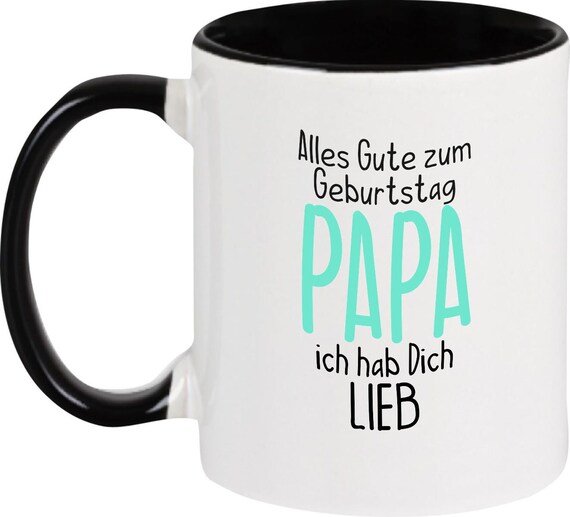 kleckerliese Kindertasse Teetasse Tasse Motiv "Alles Gute PAPA ich hab Dich Lieb" Milch Kakao Kaffeetasse