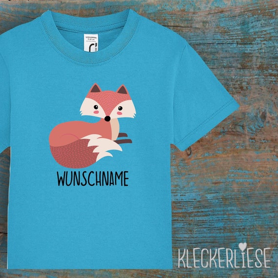 kleckerliese Kinder Baby Shirt Kleinkind "Fuchs" mit Wunschnamen Jungen Mädchen T-Shirt