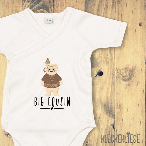 kleckerliese Wickel Baby Body "Big Cousin" Tiermotive Eisbär Babybody Strampler Wickelbody Organic Kimono Kurzarm