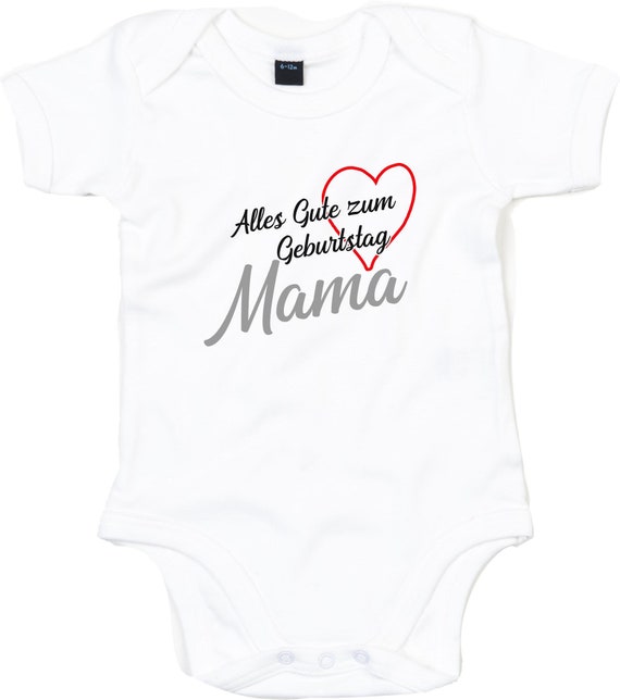 kleckerliese Baby Body "Alles Gute MAMA Herz" Babybody Strampler Jungen Mädchen Kurzarm