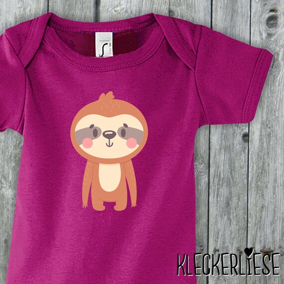 Baby Body "Tiermotiv Faultier" Babybody Strampler Jungen Mädchen