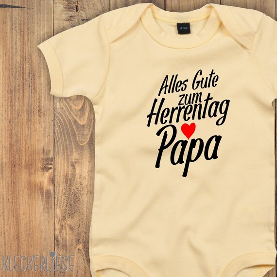 kleckerliese Baby Body "Alles Gute zum Herrentag Papa" Babybody Strampler Jungen Mädchen Kurzarm