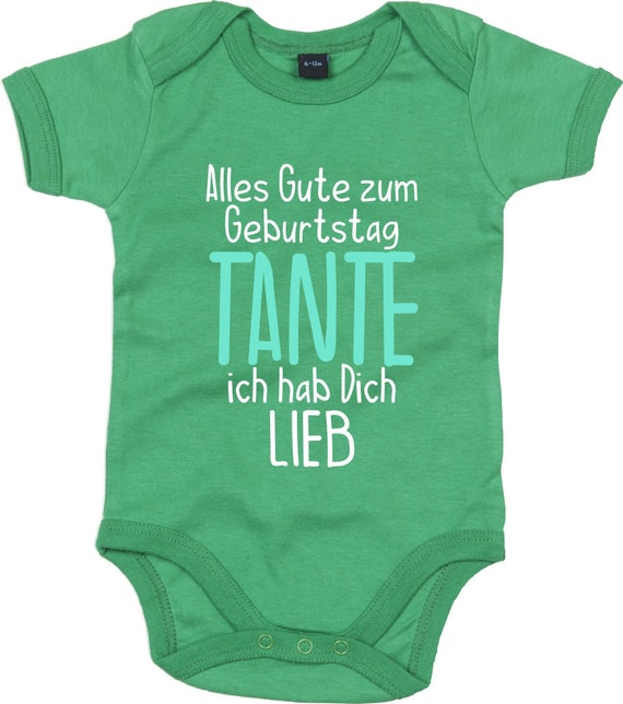 kleckerliese Baby Body "Alles Gute TANTE ich hab Dich Lieb" Babybody Strampler Jungen Mädchen Kurzarm