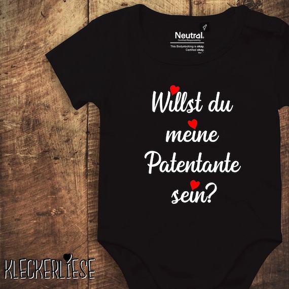 Baby bodysuit "Do you want to be my godmother?" Fair wear