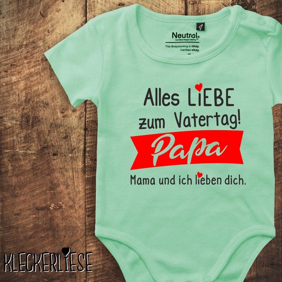 kleckerliese Babybody Vatertag Body "Alles Liebe zum 1. Vatertag Papa" Fair Wear, Bio, Organic Baby Jungen Mädchen