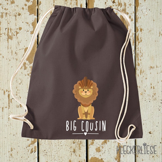 Kleckerliese Gymsack "Big Cousin Lion" Backpack Bag Fabric Bag Gym Bag Carrying Bag