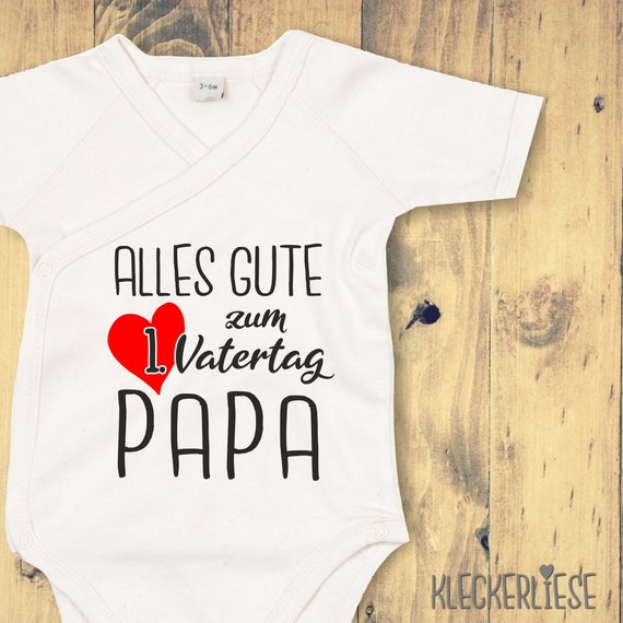 kleckerliese Wickel Body Vatertag  "Alles Liebe zum 1. Vatertag ! Du Machst einen tollen Job Papi" Babybody Strampler Wickelbody  Babybody