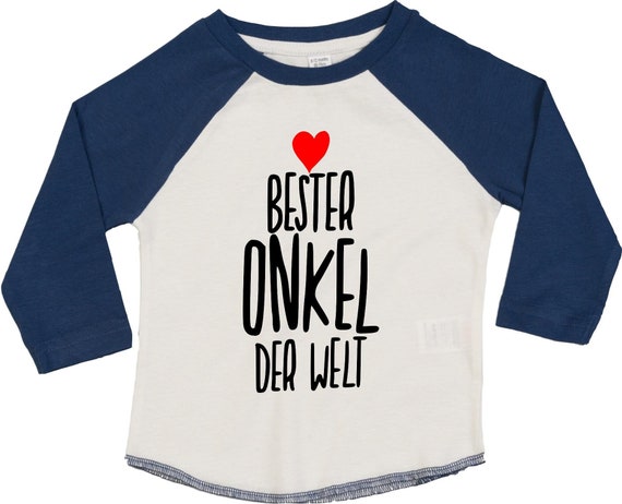 Kleckerliese Baby Kinder T-Shirt Langarmshirt  "Bester Onkel der Welt" Raglan-Ärmel Jungen Mädchen