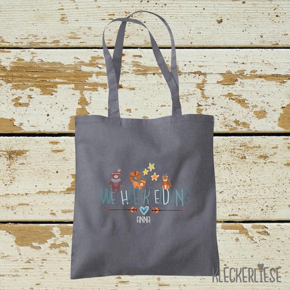 Cloth bag "change of clothes" with desired name Jute Bag Pouch Bag Daycare School Change of things Clothes Kleckerliese