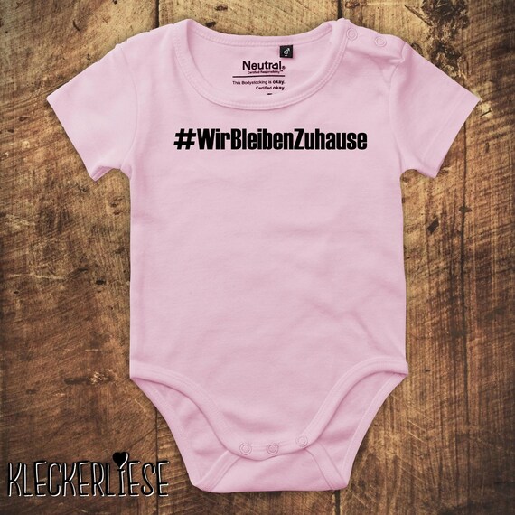 kleckerliese Babybody Body "Wir Bleiben Zuhause #wirbleibenzuhause" Fair Wear