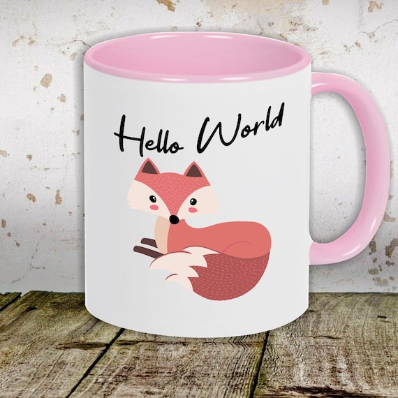 Kaffeetasse Tasse Motiv "Hello World Fuchs" Tasse Teetasse Milch Kakao