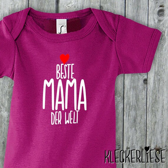 Kleckerliese Baby Body "Beste Mama der Welt" Jungen Mädchen Kurzarm mit Aufdruck Motiv